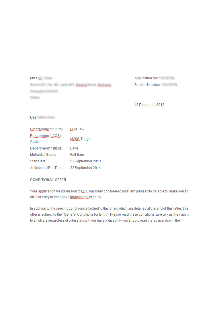 賀喜這位同學(xué)成功被倫敦大學(xué)學(xué)院法學(xué)（碩士）專業(yè)錄取-優(yōu)越教育