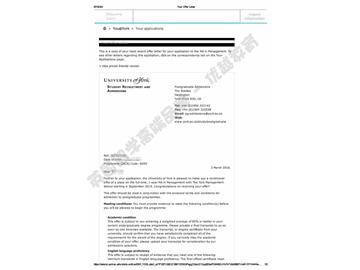 恭喜吳同學(xué)獲得約克大學(xué)管理學(xué)專業(yè)碩士通知書