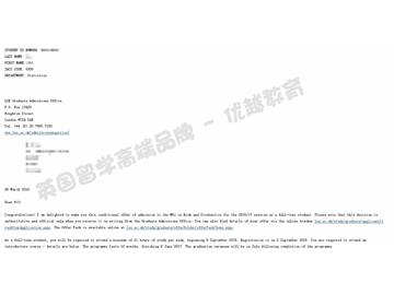  恭喜吳同學(xué)獲得倫敦政治經(jīng)濟(jì)學(xué)院數(shù)據(jù)與推斷統(tǒng)計學(xué)專業(yè)碩士通知書