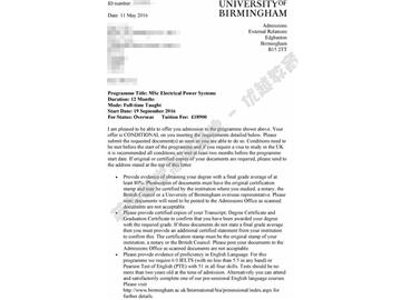 恭喜周同學獲得伯明翰大學電力系統(tǒng)專業(yè)碩士通知書