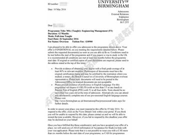 恭喜程同學(xué)獲得伯明翰大學(xué)工程管理專業(yè)碩士通知書