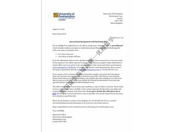 恭喜錢同學獲得羅漢普頓大學國際營銷管理專業(yè)碩士通知書