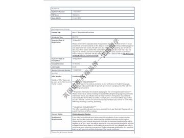 恭喜楊同學獲得倫敦大學瑪麗皇后學院國際商務專業(yè)碩士通知書