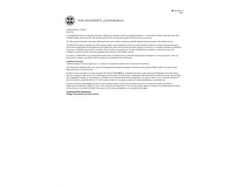 恭喜薛同學獲得愛丁堡大學會計與金融專業(yè)碩士通知書