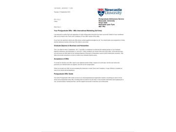  恭喜江同學(xué)獲得紐卡斯?fàn)柎髮W(xué)國(guó)際市場(chǎng)營(yíng)銷(xiāo)專(zhuān)業(yè)碩士通知書(shū)