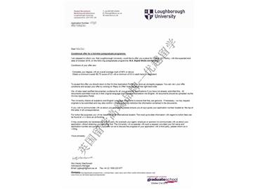 恭喜薛同學獲得拉夫堡大學數(shù)字化媒體與社會專業(yè)碩士通知書