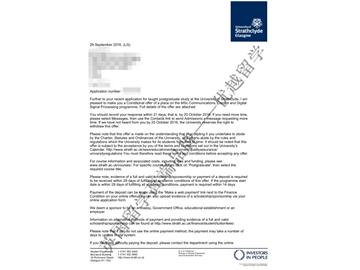 恭喜賈同學獲得斯特拉斯克萊德大學通信與電子信號處理專業(yè)碩士通知書