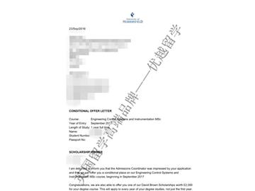 恭喜梁同學獲得哈德斯菲爾德大學控制系統(tǒng)與儀器專業(yè)碩士通知書