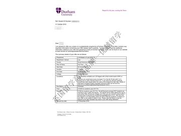 恭喜劉同學(xué)獲得杜倫大學(xué)法律專業(yè)碩士通知書