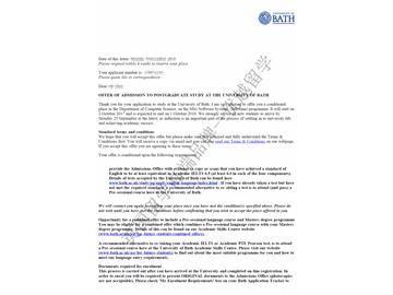 恭喜蘇同學獲得巴斯大學軟件系統(tǒng)專業(yè)碩士通知書