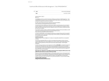 2019offer：恭喜徐同學獲得愛丁堡大學管理學專業碩士通知書