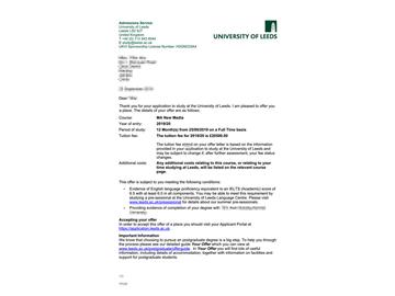 2019offer：恭喜朱同學(xué)獲得利茲大學(xué)新媒體專業(yè)碩士通知書