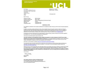 2019offer：恭喜吳同學(xué)獲得倫敦大學(xué)學(xué)院電影研究專業(yè)碩士通知書