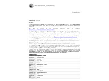 2019offer：恭喜李同學獲得愛丁堡大學管理學專業碩士通知書