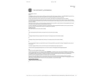 20190ffer：恭喜張同學(xué)獲得愛(ài)丁堡大學(xué)（世界排名：18）城市戰(zhàn)略與設(shè)計(jì)專業(yè)碩士通知書(shū)