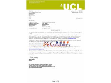 2019offer：恭喜吳同學(xué)獲得倫敦大學(xué)學(xué)院（世界排名：10）法學(xué)專業(yè)碩士通知書(shū)