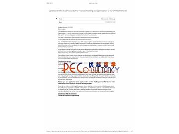 2020offer：恭喜丁同學獲得南安普頓大學(世界排名：97)移動通信和智能網絡碩士專業碩士通知書