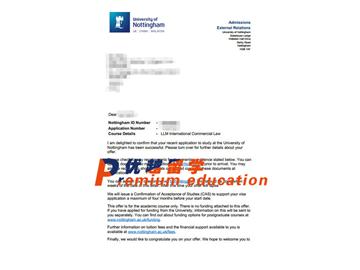 2020offer：恭喜張同學獲得諾丁漢大學(世界排名：96)國際商法專業碩士通知書