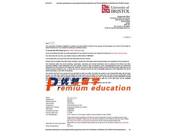 2020offer：恭喜周同學獲得布里斯托大學(世界排名：49)商法專業碩士通知書