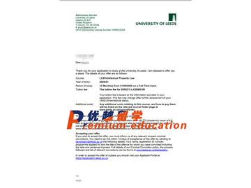 2020offer：恭喜郭同學獲得利茲大學(世界排名：93)知識產權法專業通知書