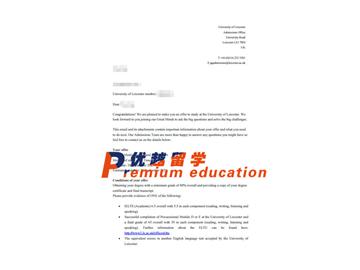 2020offer：恭喜魏同學(xué)獲得萊斯特大學(xué)(世界排名：239)傳媒、文化與社會(huì)專(zhuān)業(yè)通知書(shū)