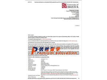 2020offer：恭喜湯同學(xué)獲得布里斯托大學(xué)(世界排名：49)流行病學(xué)專(zhuān)業(yè)碩士通知書(shū)
