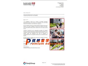 2020offer：恭喜馮同學獲得蘭卡斯特大學(世界排名：128)商科、法律和社會科學碩士預科通知書