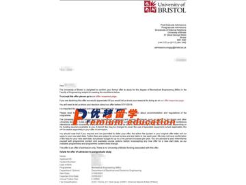 2020offer：恭喜祝同學(xué)獲得布里斯托大學(xué)(世界排名：49)生物醫(yī)學(xué)工程專業(yè)碩士通知書