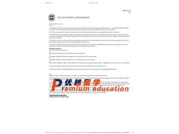 2020offer：恭喜李同學(xué)獲得愛丁堡大學(xué)(世界排名：20)合成生物學(xué)與生物技術(shù)專業(yè)碩士通知書