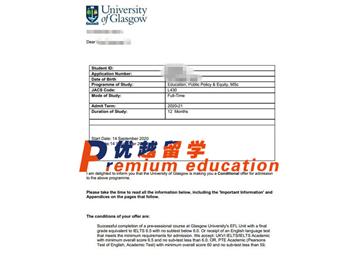 2020offer：恭喜李同學(xué)獲得格拉斯哥大學(xué)(世界排名：67)教育、公共政策和平等專業(yè)碩士通知書