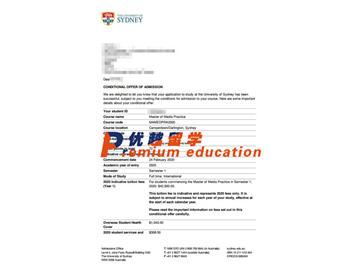 2020offer：恭喜顧同學(xué)獲得悉尼大學(xué)(世界排名：42)媒體實(shí)踐專(zhuān)業(yè)碩士通知書(shū)