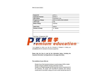 2020offer：恭喜趙同學(xué)獲得格拉斯哥大學(xué)(世界排名：67)計(jì)算機(jī)科學(xué)專(zhuān)業(yè)碩士通知書(shū)