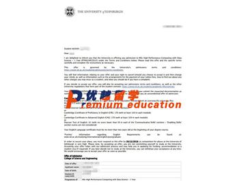 2020offer：恭喜沈同學(xué)獲得愛(ài)丁堡大學(xué)(世界排名：20)高性能計(jì)算與數(shù)據(jù)科學(xué)專(zhuān)業(yè)碩士通知書(shū)